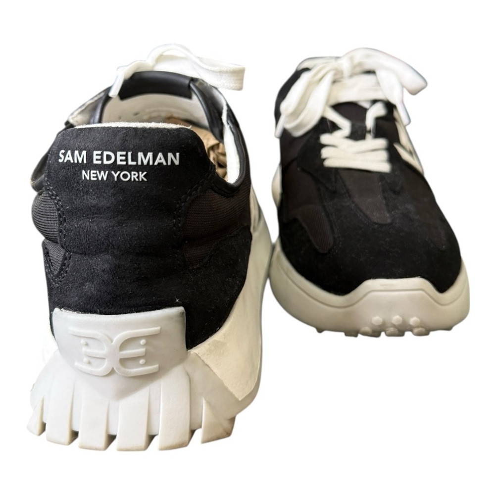 Sam Edelman Langley Men’s Platform Sneakers Black White Logo Retro Size 10 - Picture 11 of 12